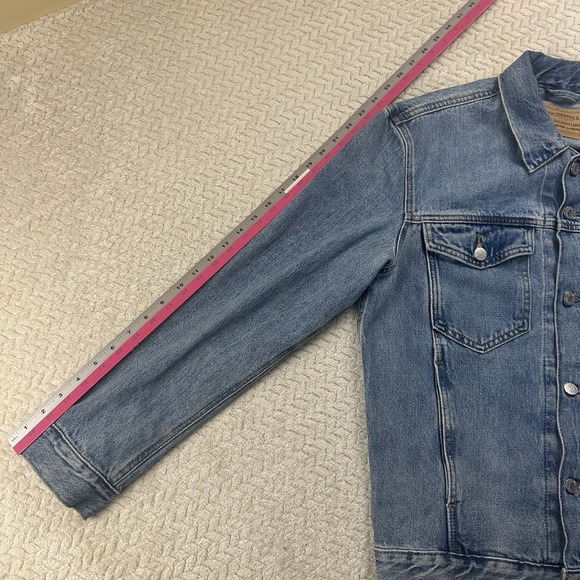 Levi's Denim Trucker Jacket Men's Small Slash Pockets 90's Grunge Biker Cowboy - Picture 11 of 14